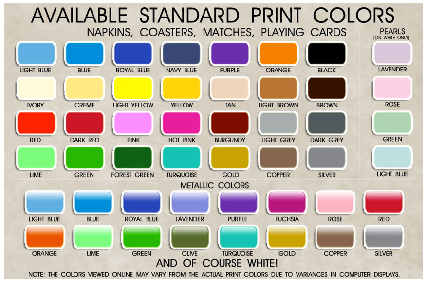 Standard Ink/Foil Colors
