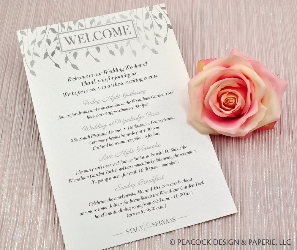 Printed Wedding Guests Hotel Welcome Bag Tags, Personalized Favor